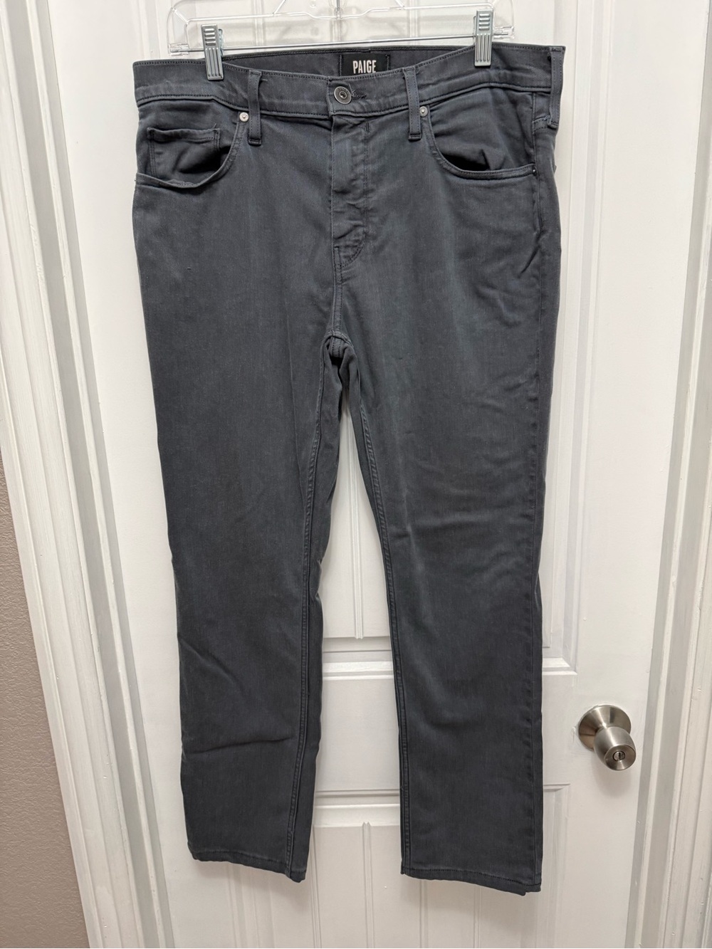 Paige Federal Gray Straight Jeans Size 33x30 Mens (24-29)